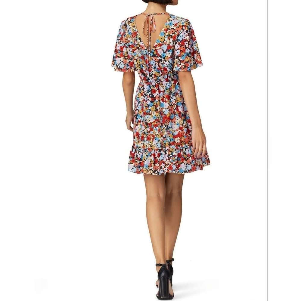 Rebecca Minkoff Floral Red Multicolor Mini Dress Sz S - Picture 2 of 6